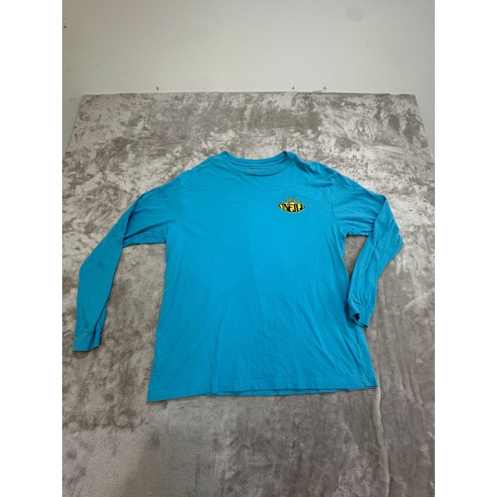 O Neill T Shirt Boys Size XL Seafoam Blue Long Sleeve Graphic Print EUC